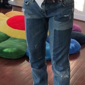Zara patch boyfriend jeans